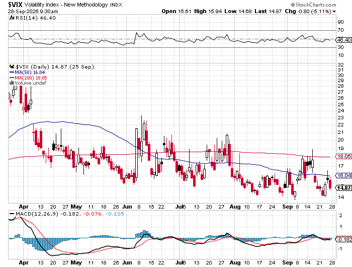 VIX daily chart